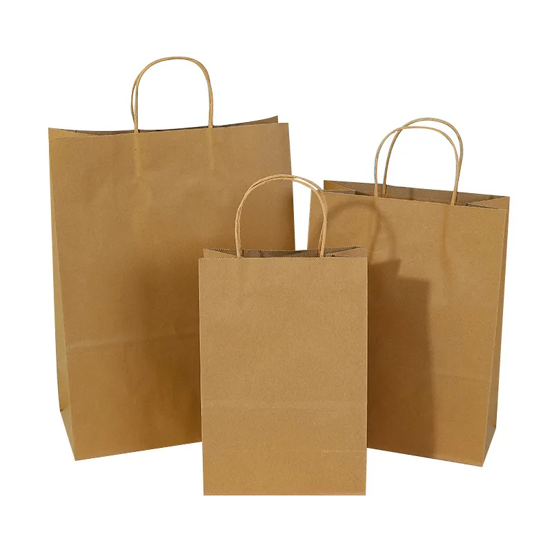 Brugerdefineret logo Miljøvenlig brun Fastfood Take Away Kraft papirpose