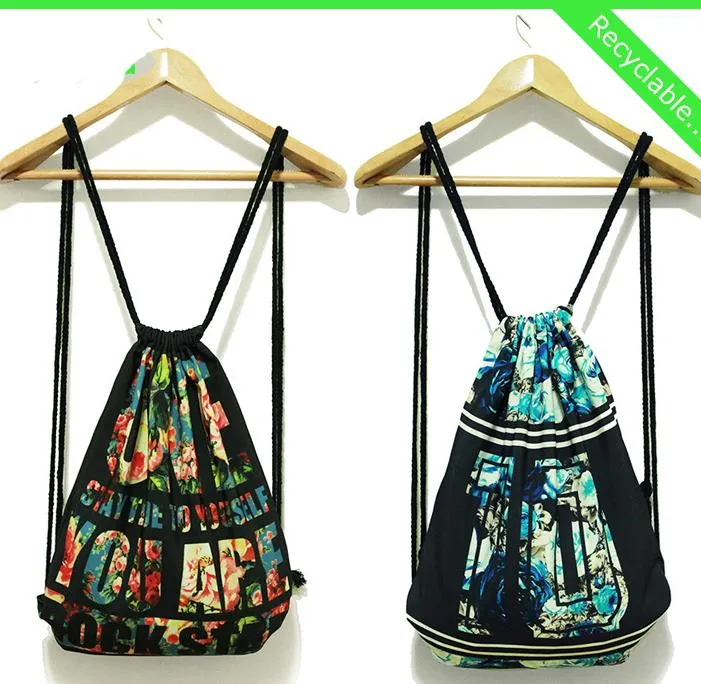 Lille snor stofposer med tilpassede 3D mønster udskrivning snor gavepose