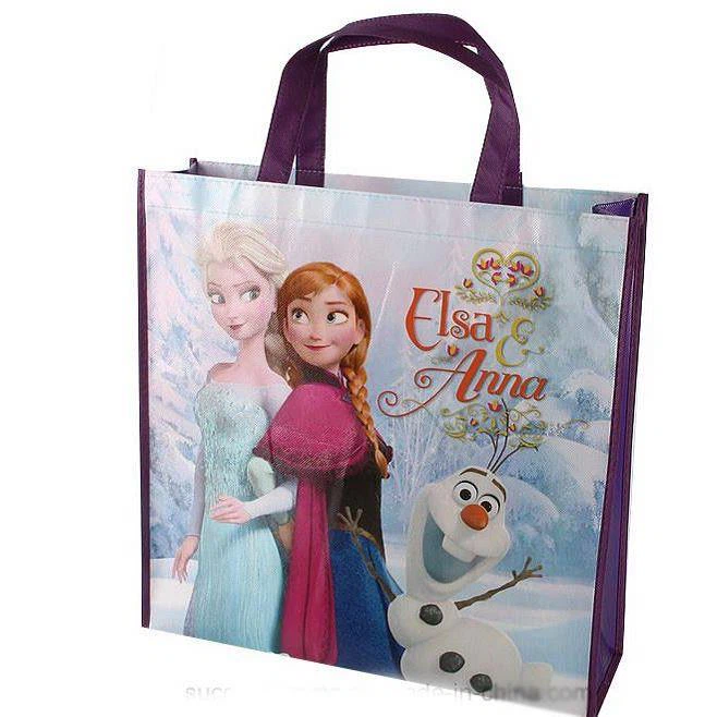 Brugerdefineret billede CMYK udskrivning genanvendt lamineret PP Shopping Nonwoven taske, Kina fremstilling producerede ikke-vævet stof Shopping Online Cute Nonwoven indkøbspose