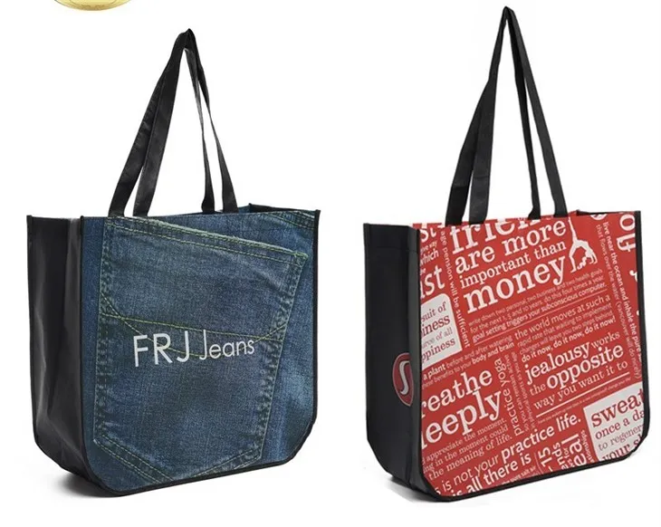 Blank lamineret ikke-vævet taske med kurveformet bund